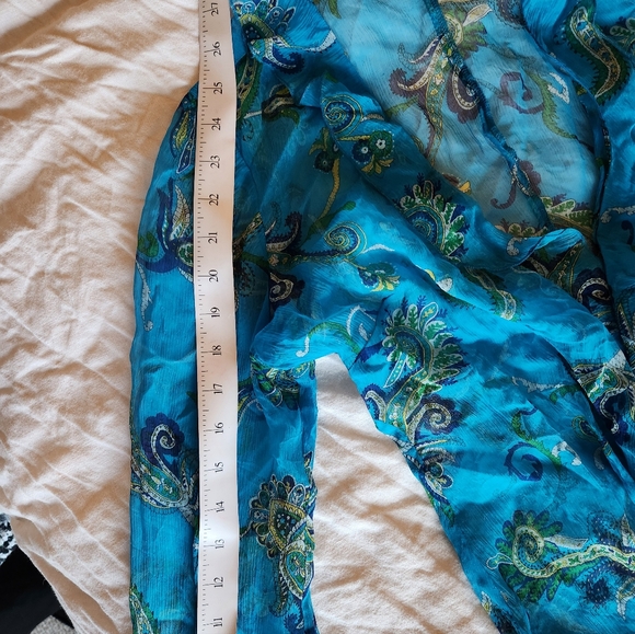 Silk, poly. sheer wrap cardigan, Laundry by Shelli Segal - Picture 6 of 9